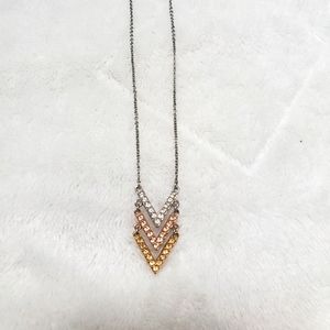 Touchstone Crystal Triple V Necklace